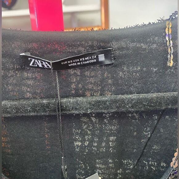 NWT Zara Sequins Fringe Mini Dress Sz XS‎ - Picture 7 of 14